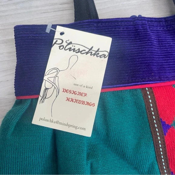 Pauline Poluschka One of a Kind Handbag Vintage Corduroy Fabric Vintage Purse - Picture 5 of 12